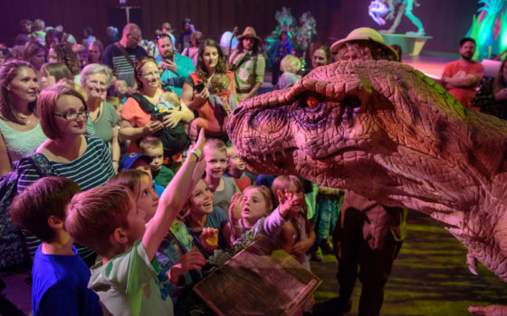 Dinosaur Performance to children